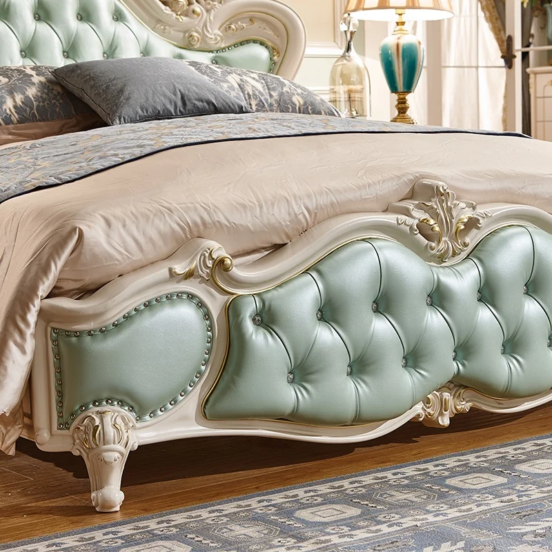 2021 new arrivals white antique European style bedroom furniture bed