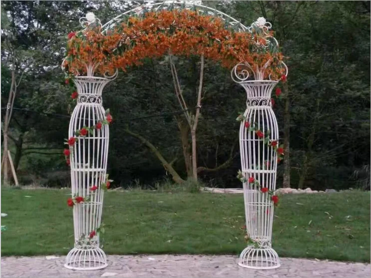 
European wrought iron arch Wedding props wedding arched door outdoor decoration decorative flower door shelf 