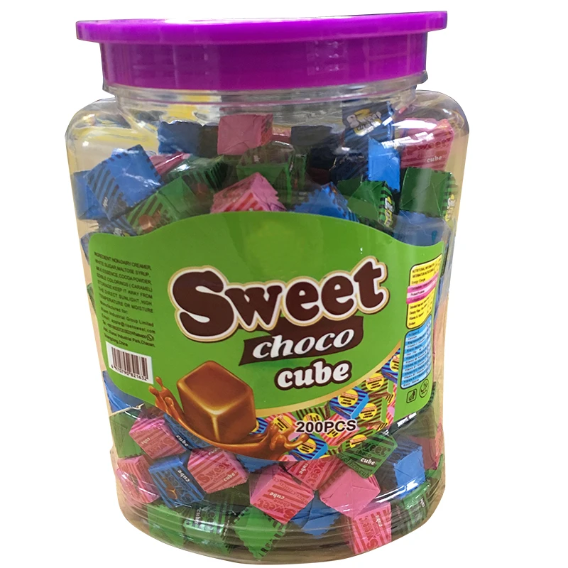 200pcs sweet choco cube in jar