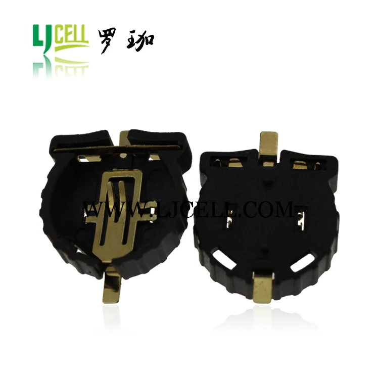 brown plastic housing cr1220 button cell sockets holder case