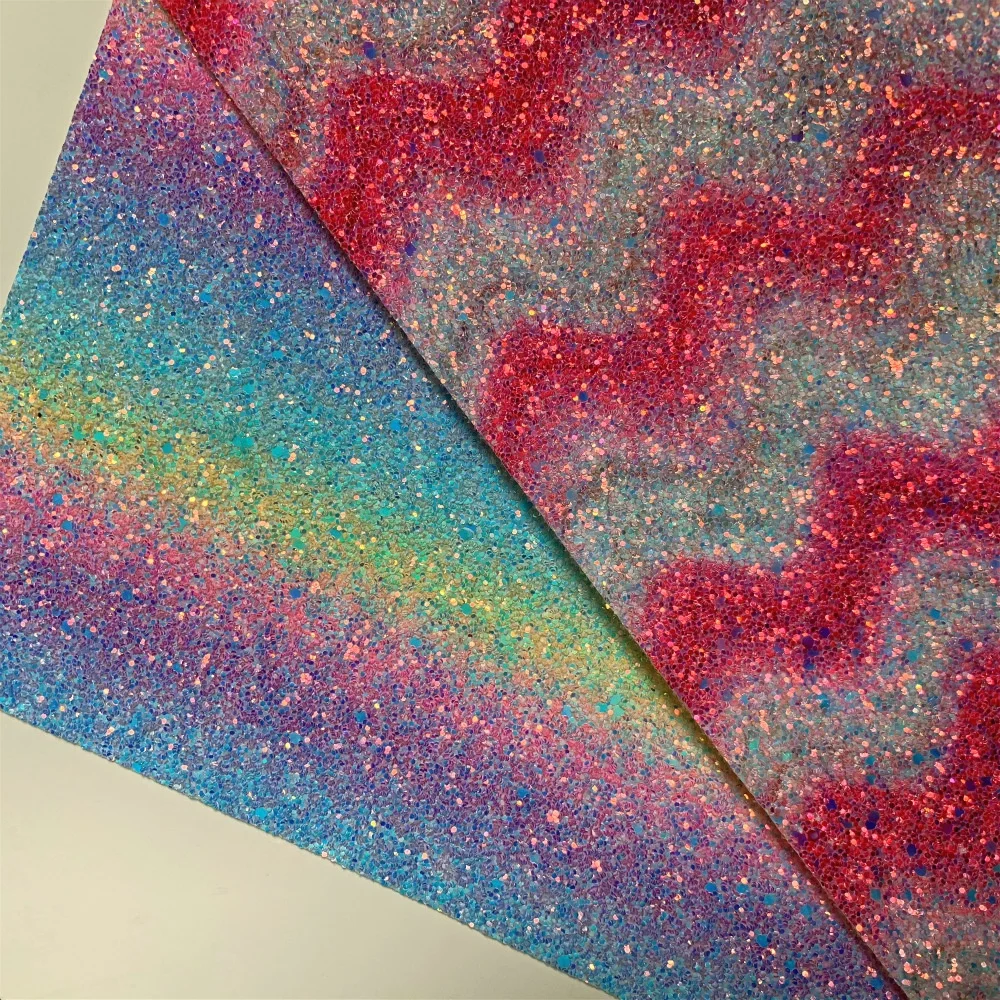 2019 wholesale glitter fabric sheet with rainbow glitter fabric for crafts