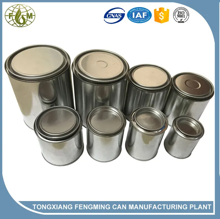 1 liter round paint can with lever lid,1 quart metal tin can,iron tins for ink
