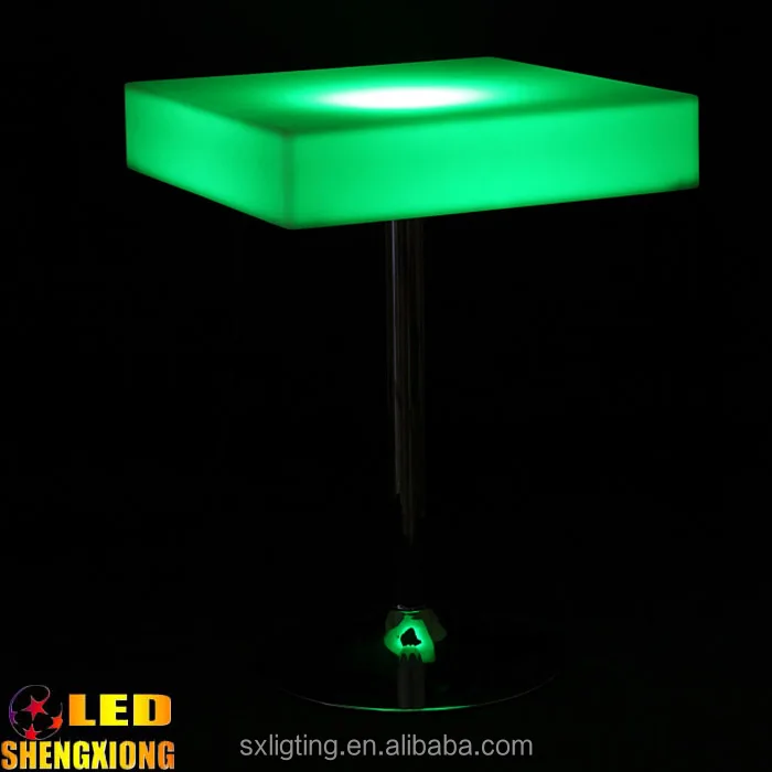 
hot sale new design RGB color rechargeable bar furniture party disco plastic led square dining table 