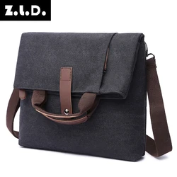 ZUOLUNDUO Classic Large Capacity Factory Solid Color Vintage Casual Side Canvas Messenger Sling Bag Laptop Bags