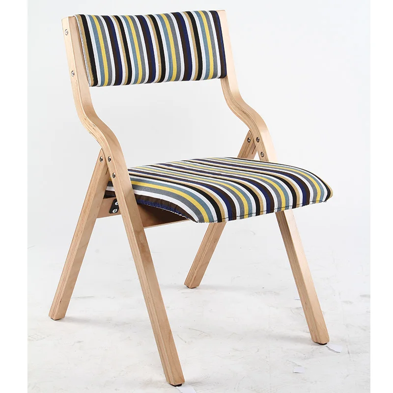 Foldable Bent Plywood Wood Bentwood Office Dining Room Furniture Fabric Dinning Chair Folding Wooden