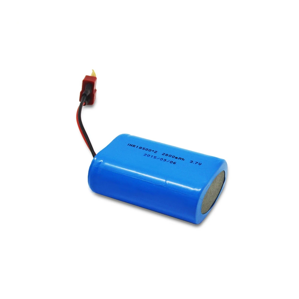 Rechargeable li ion battery 18500 2p 3.7v pack 2800mAh