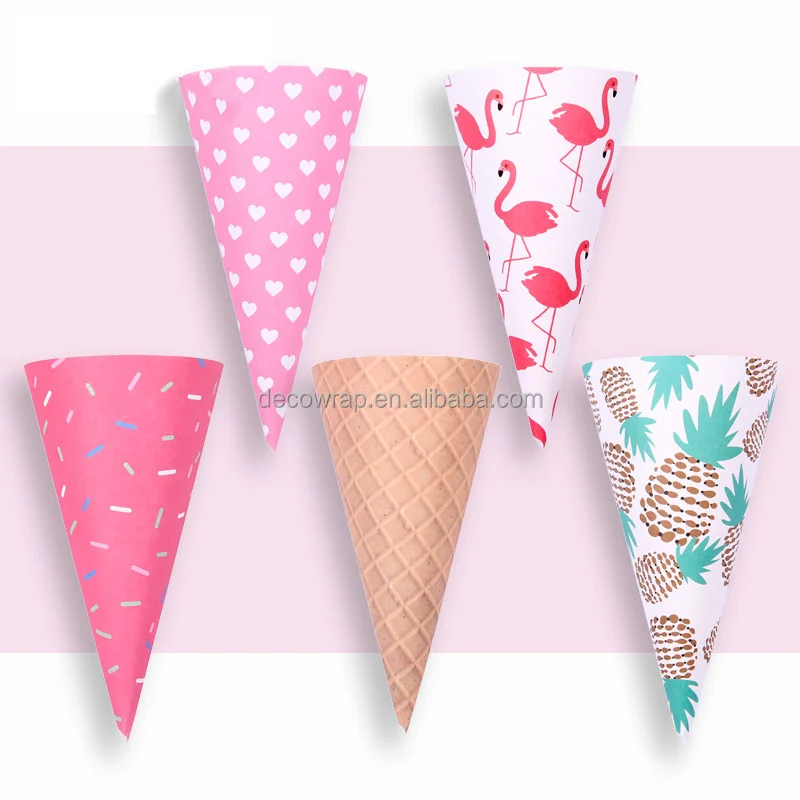 LONGSUN New arrival ice cream shape summer decor flower paper