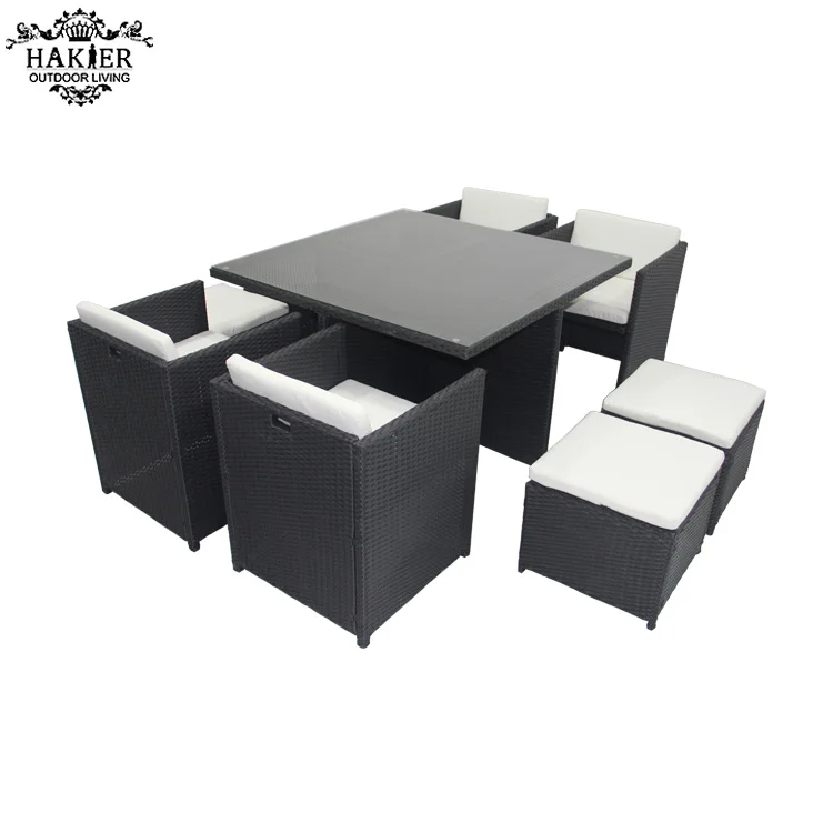 
2019 wicker dining table set Outdoor rattan furniture modern garden wicker desk 