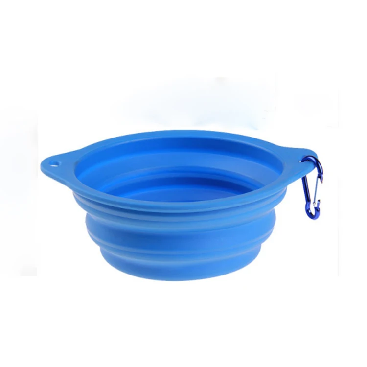 Volume 800ML double ear factory outlet collapsable dog bowl travel silicone dog bowls