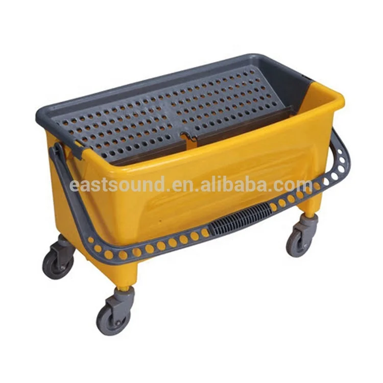 ESD Large Rectangular Plastic Flat Mop Bucket 11 Gal