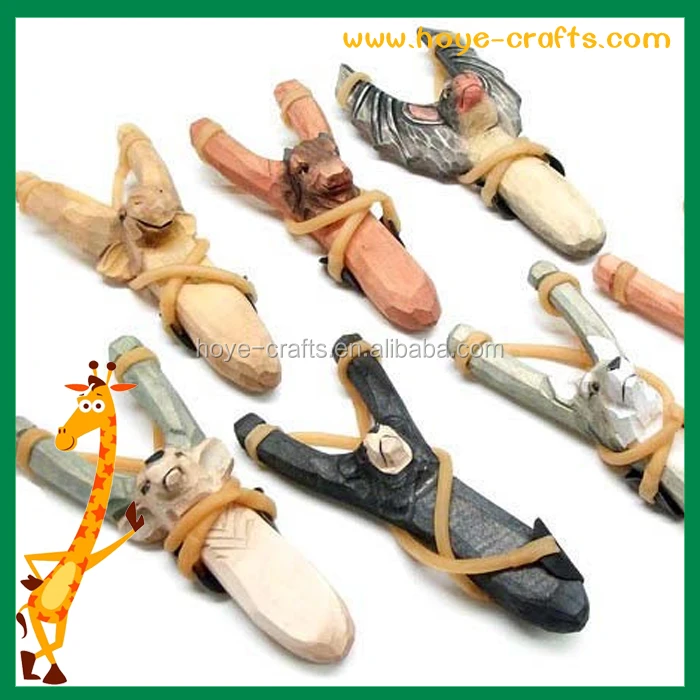 
New Creative Design Colorful Animal Shape Wooden Slingshot Hunting 