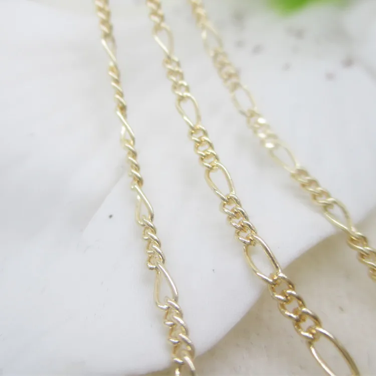 
NANA high quality 24k italian gold filled chain,figaro 3+1 design gold chain 