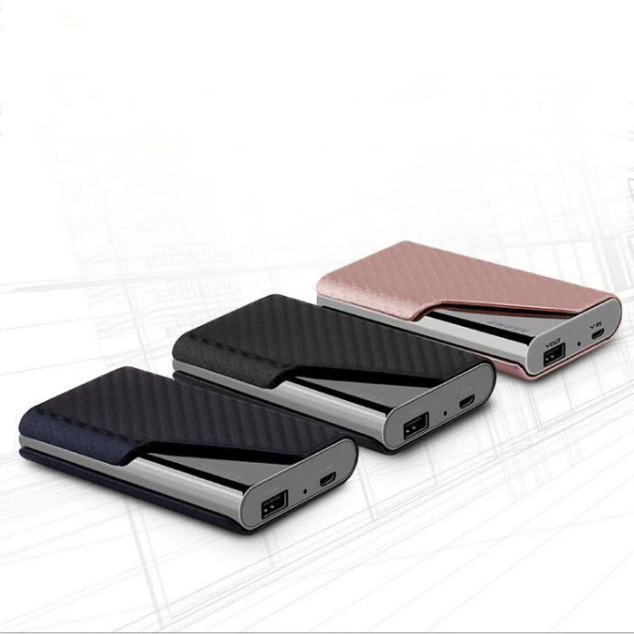 Business Card Holder Power Bank 4000mAh PU Leather Power Bank with Card Holder