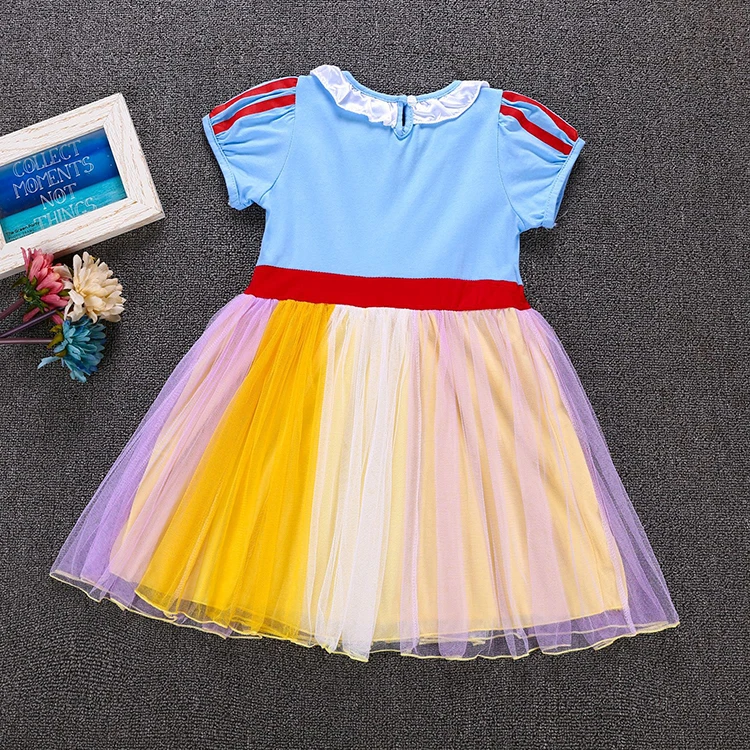 
Baby Girls Cotton Dress Snow White Printed Princess Dresses Short Sleeves Summer Kids Clothing Free Shipping 