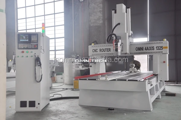Professional cnc router 1325 4 axis cnc router for many materials with rotary