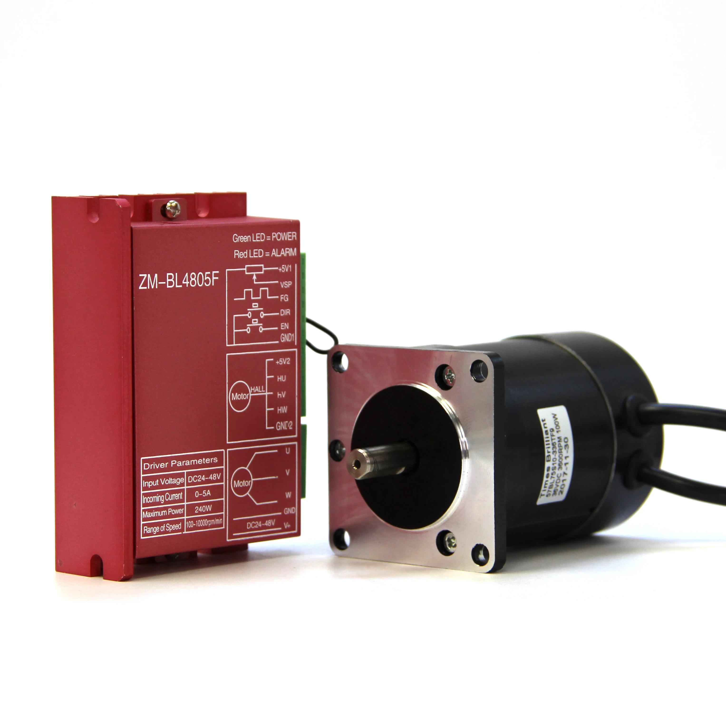 57mm brushless dc motor 36v 3600rpm high speed 100W BLDC motor with current 5A driver controller kit for drill