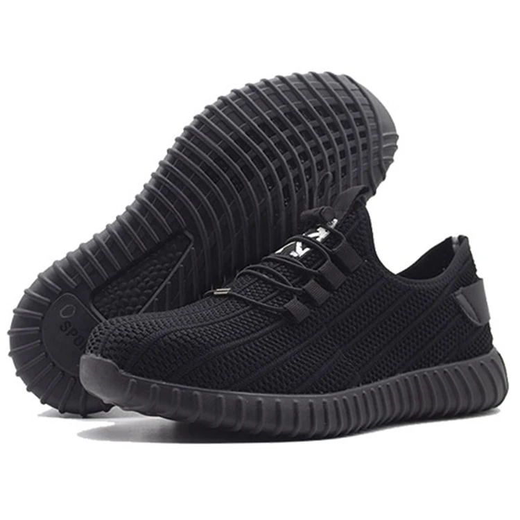 Мужские спортивные и удобные безопасные туфли, дышащая дезодорирующая легкая защитная обувь, черные стальные носочки