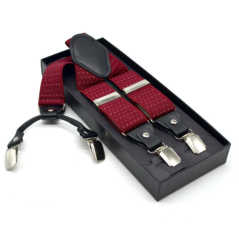 Оптовая продажа мужские подтяжки для 4 клипсы серебристого цвета из искусственной кожи цвета «металлик» кожи 3,2 см ширина 120 см длина полиэстер материал завод скоба