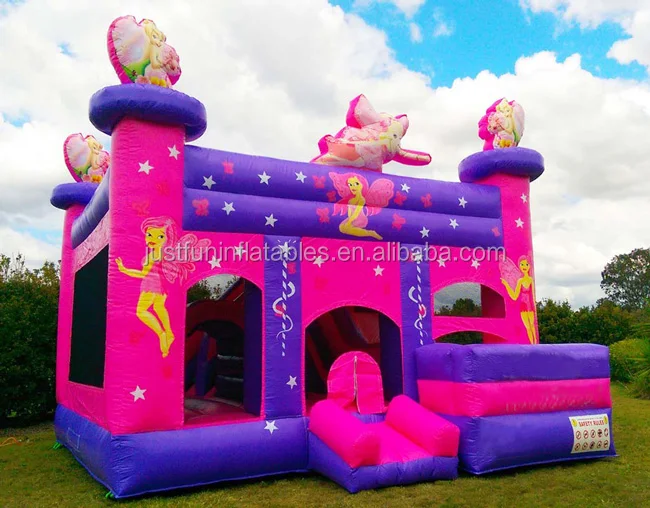 large fairy inflatable jumping castle slide combo with prices for sale