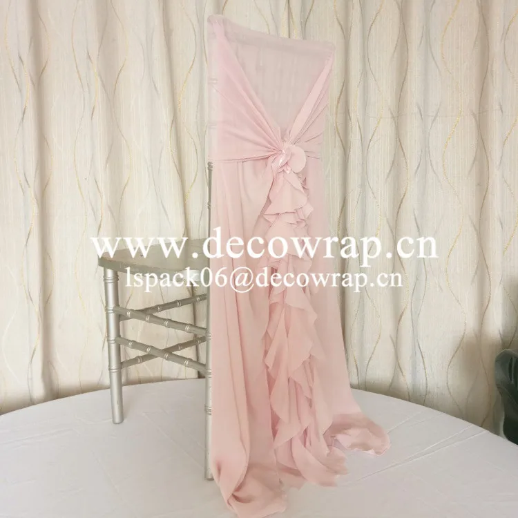 LONGSUN CC010-B Fancy chiffon curly willow chair sash for wedding