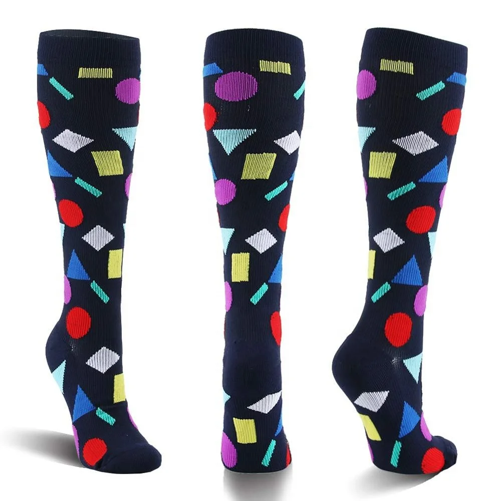 Hot Sale Fashion Cute Compression Socks Unisex Geometric Cherry Slimming Fun Socks