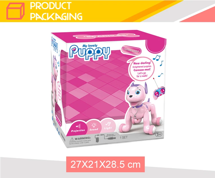 Pink walking puppy interactive toys plastic rc robot dog products