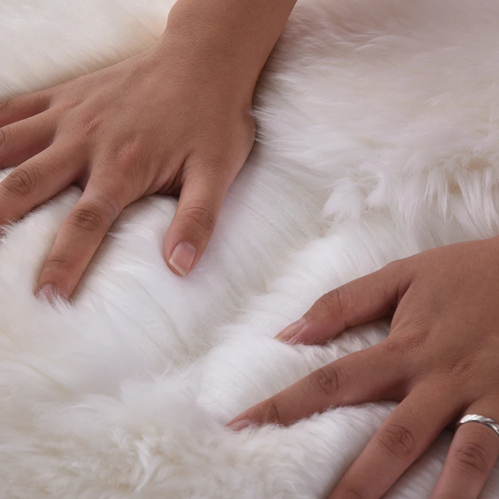
Authentic Australian Natural Fur Shaggy Sheepskin Area Rug for Home Decor Textile 80*200CM Double Pelt 