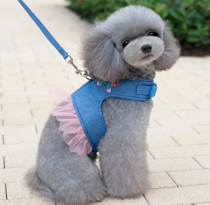 
Breathable fashionable pet chest and back cover traction suit vest style pet harness 