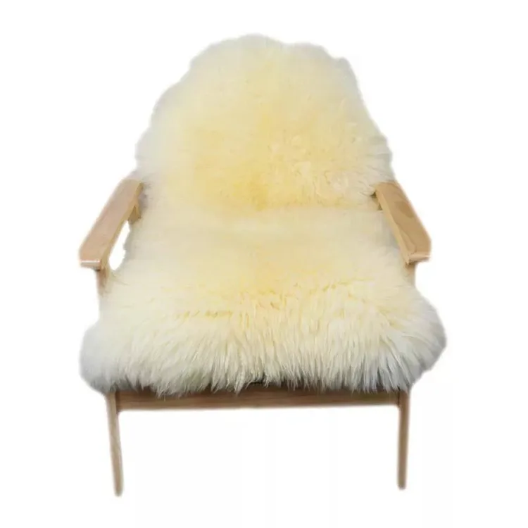 Natural Curly long hair mongolian lamb sheepskin fur rugs for chair