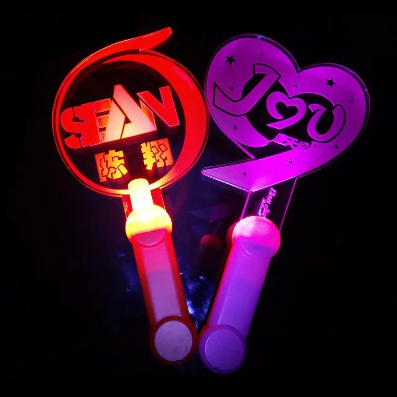 2022 Новые товары, акриловая прозрачная светодиодная мигающая неоновая световая палочка для вечеринки на заказ