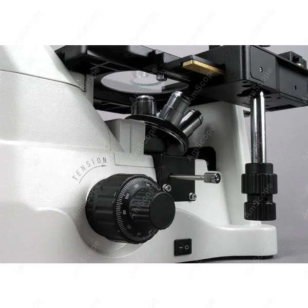 
AmScope Supplies 1500X Phase Contrast Inverted Fluorescence Microscope + 1.4MP B/W Cam 