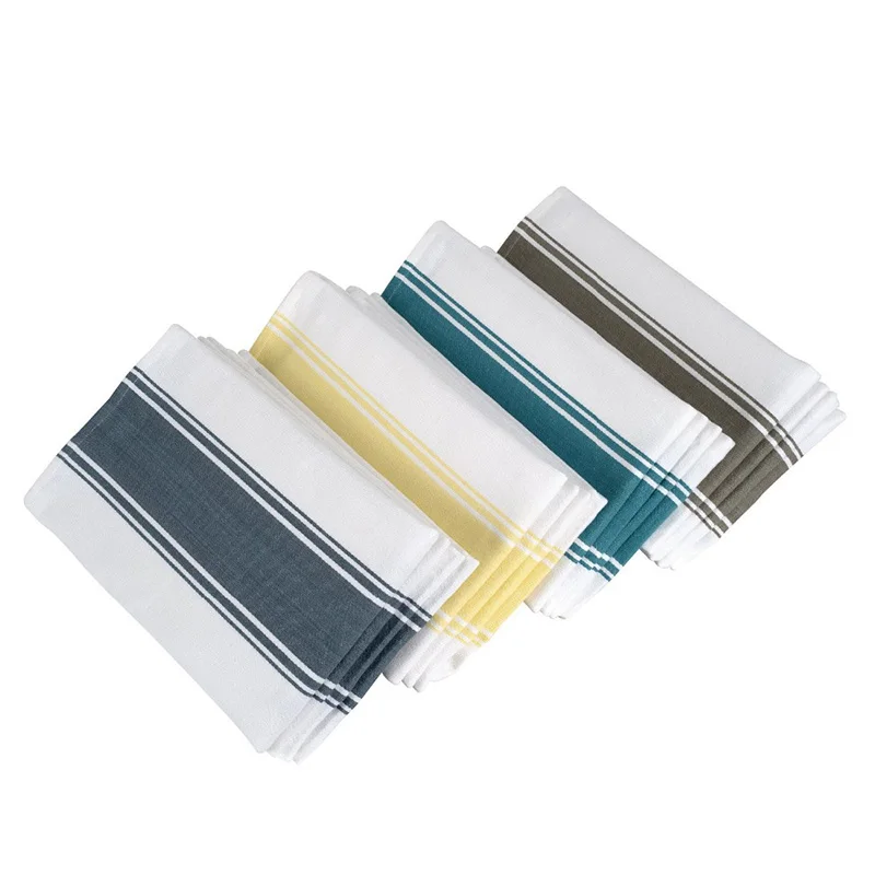 Standard size yarn dyed tea towels for kitchen  Reusable machine washable