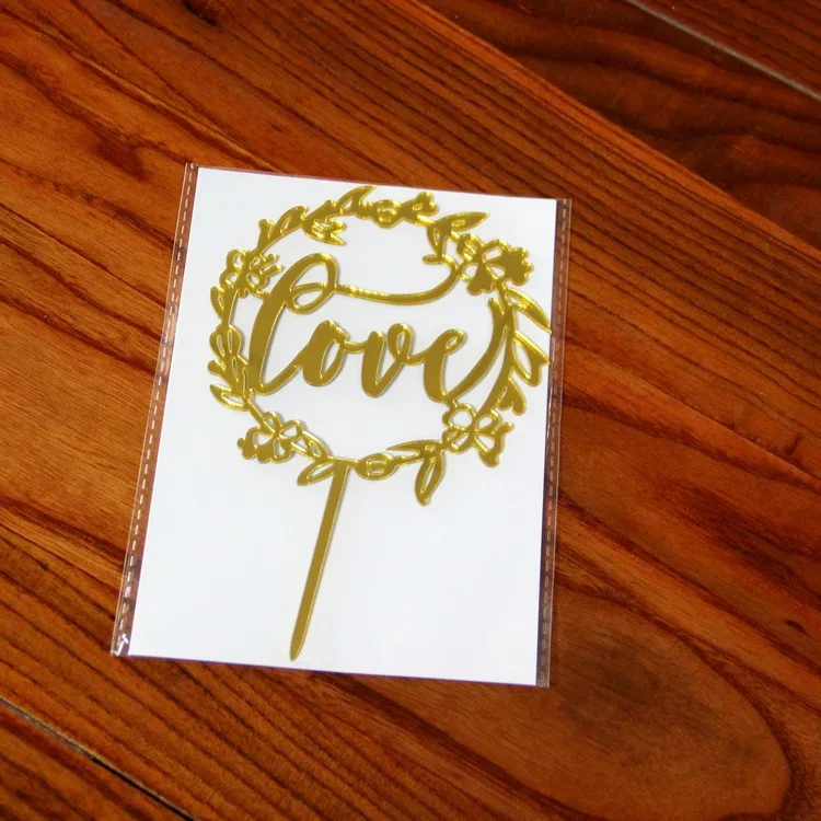 Gold Acrylic Wedding Topper