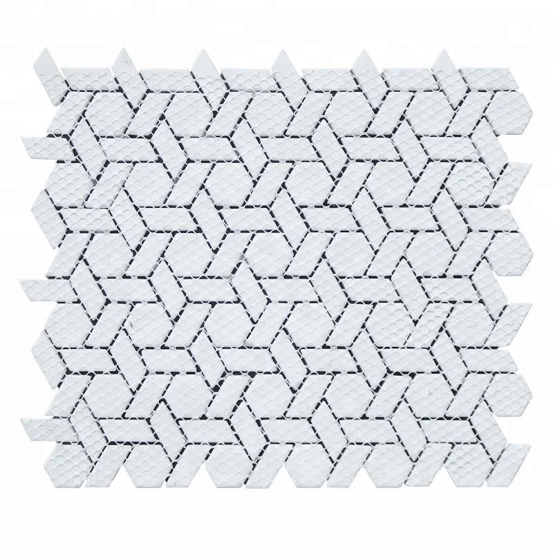 Random Kitchen Splashback Hexagon 8mm Thickness Matt Glass Mosaic Tile