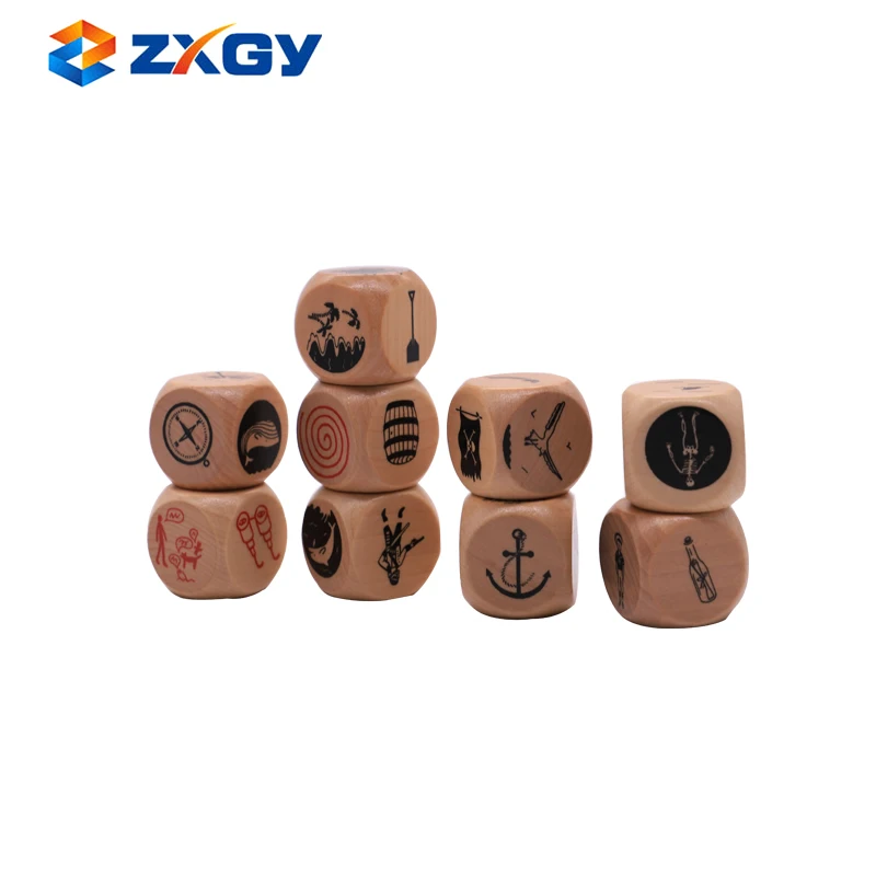 Factory Unfinished Wooden Craft Dice With Custom Logo