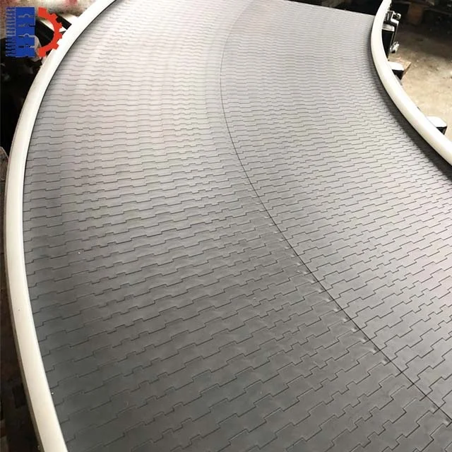 180-degree slat plastic chain conveyor u turn conveyor