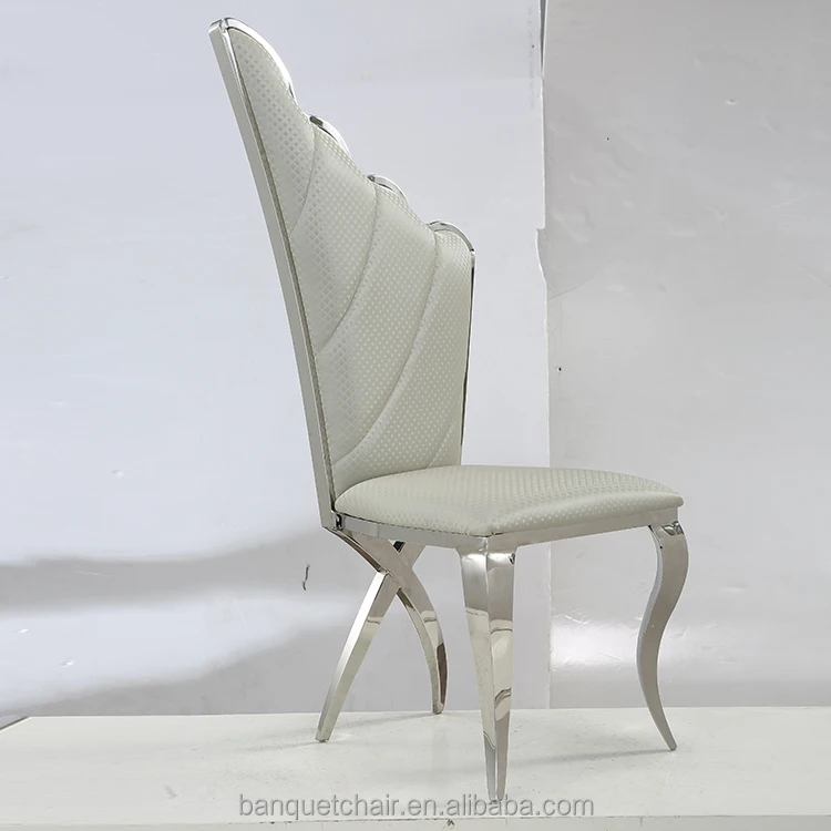 
King Queen chairs Angle wings Stainless steel frame throne dining chair 