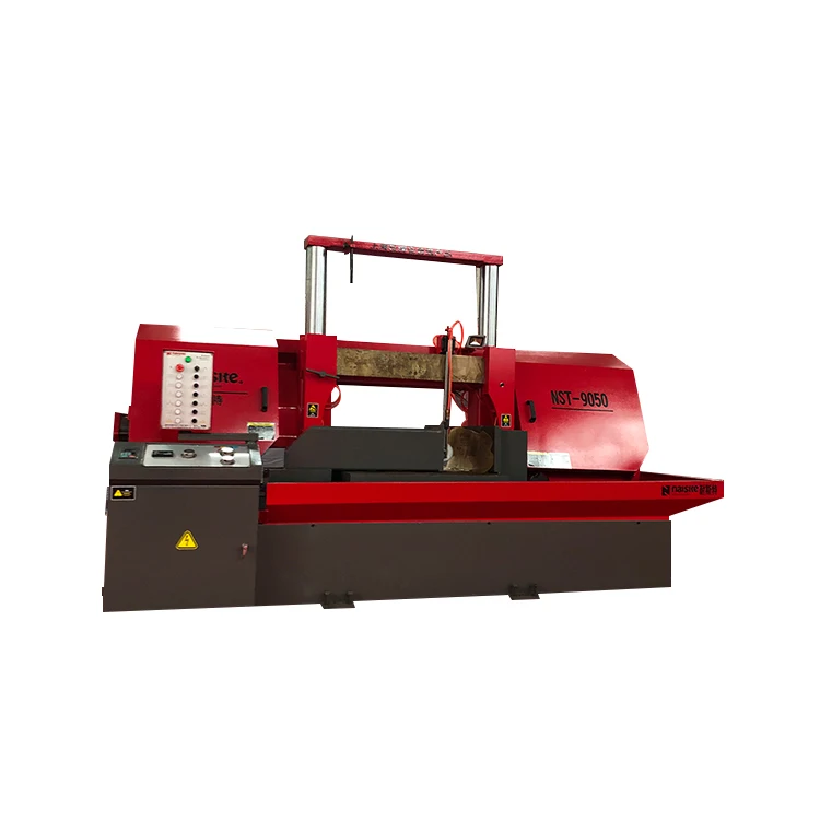 NST9050 original manufacturer double column semi automatic heavy duty worktable high strength metal cutting band saw machine
