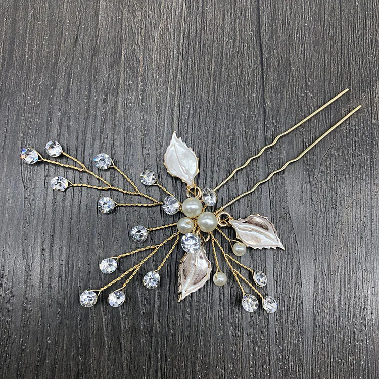 Женские гребни для волос SHSS2021, свадебные украшения для волос с золотыми листьями и жемчугом