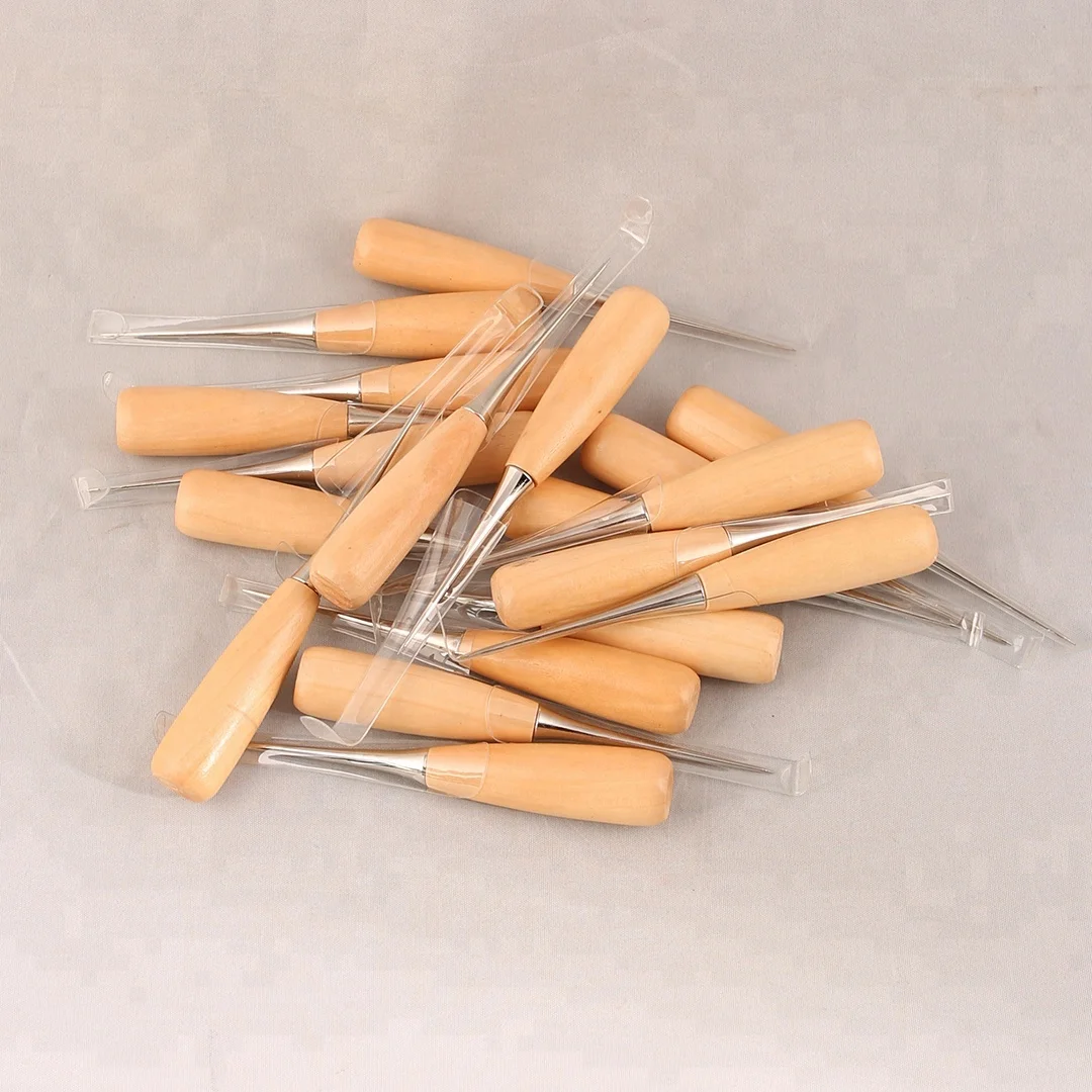 High Quality Professional DIY Patchwork Leather Craft Tool Wooden Handle Sewing Awl Tool for Stitching