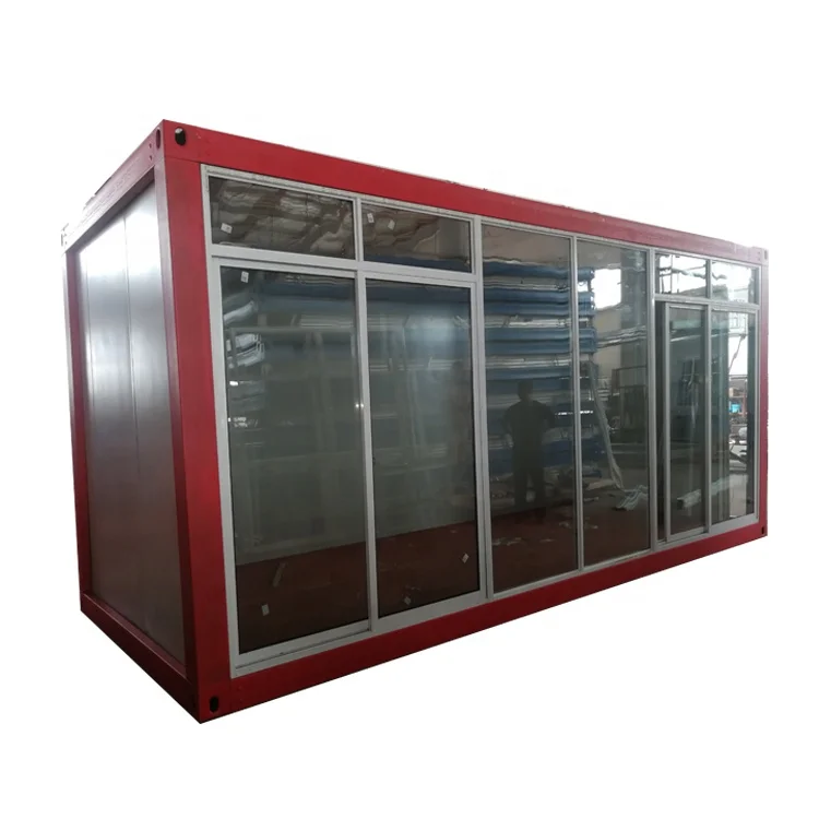 Commercial portable prefab container glazing room
