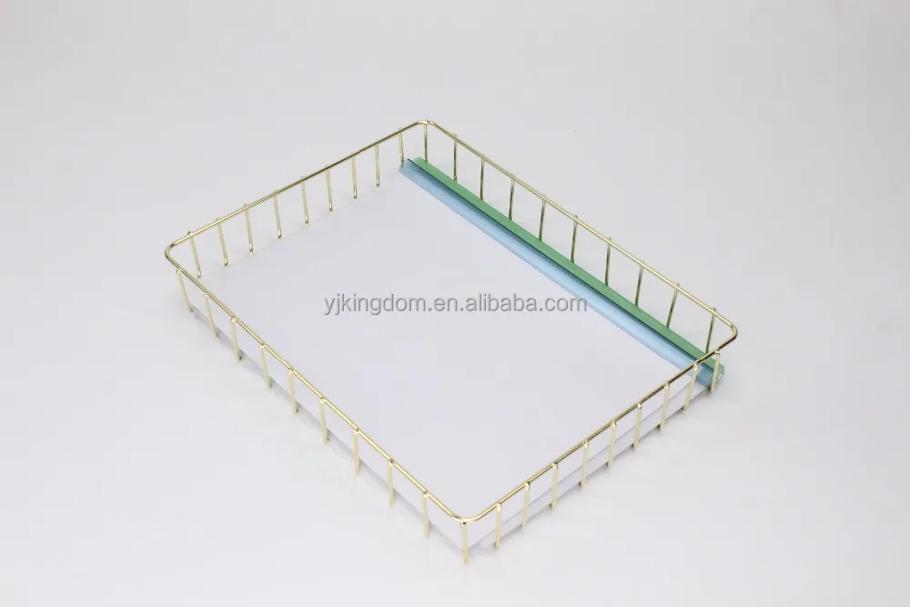 OEM 550-26 Nordic Style Metal Gold A4 Letter Paper File Organizer Document Tray