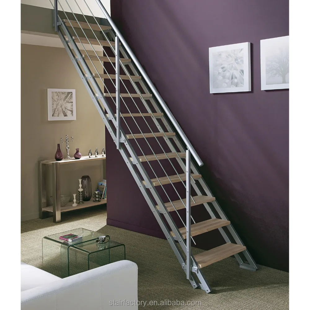 
Simple steel and wood stairs, attic stairs, drawing fence, L-502 
