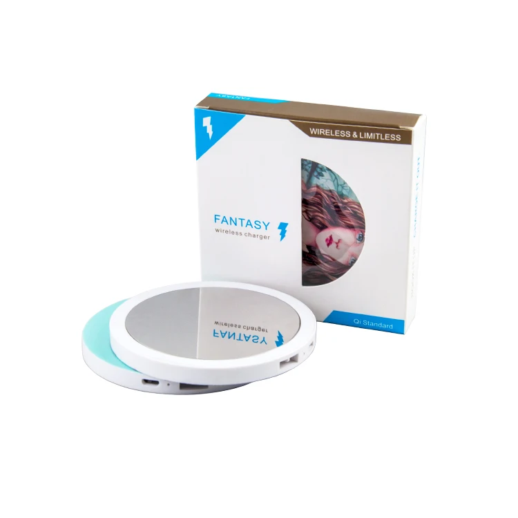 
OEM Custom Cell Phone Charger Mirror Cartoon Qi Fast Wireless Charger 