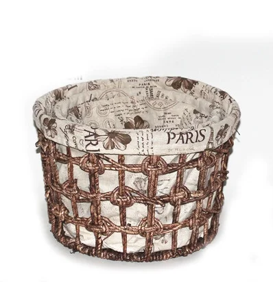 straw rope weaving storage basket