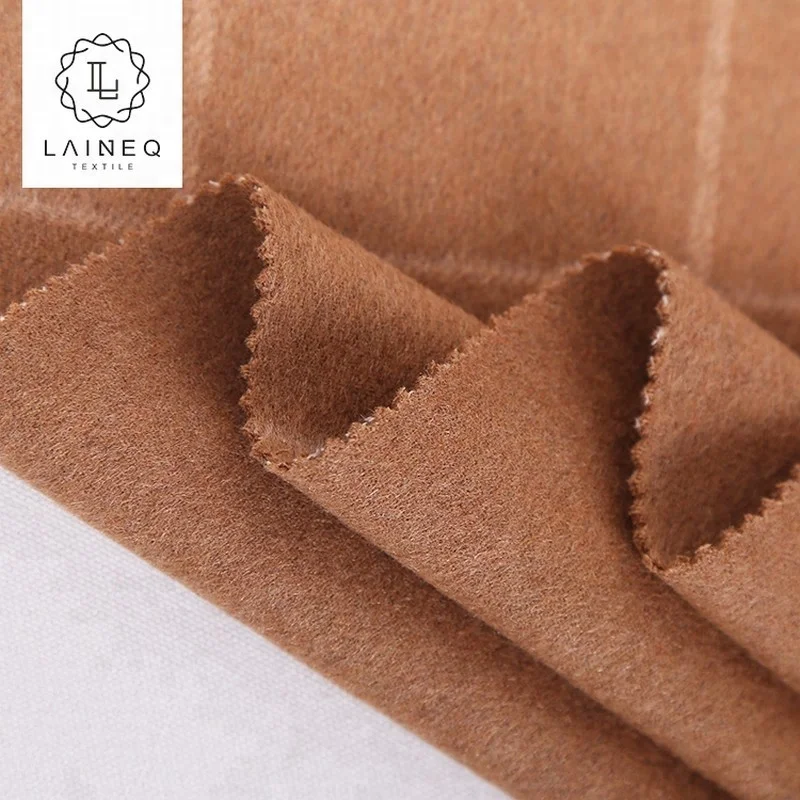 STOCK checked pattern 50% wool thick fabric for winter overcoat garment
