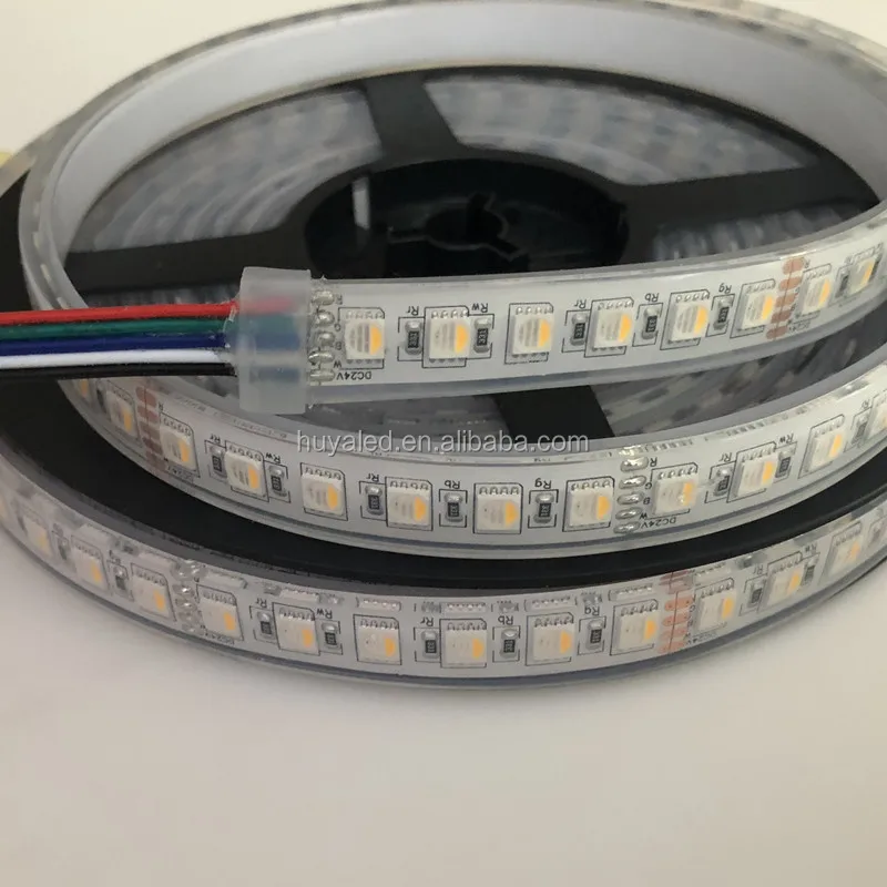 4in1 rgbww Color adjustable LED Strip 5050 96leds 24volt 4 chips RGBW ip68 flexible strip