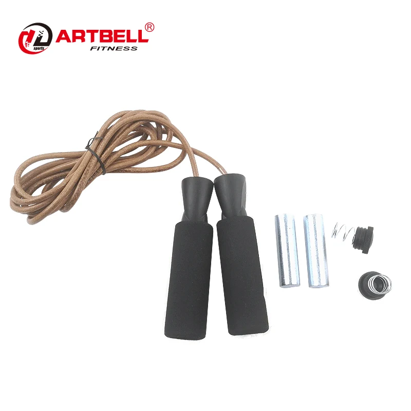 Adjustable leather jump rope with bearing weighted skip rope