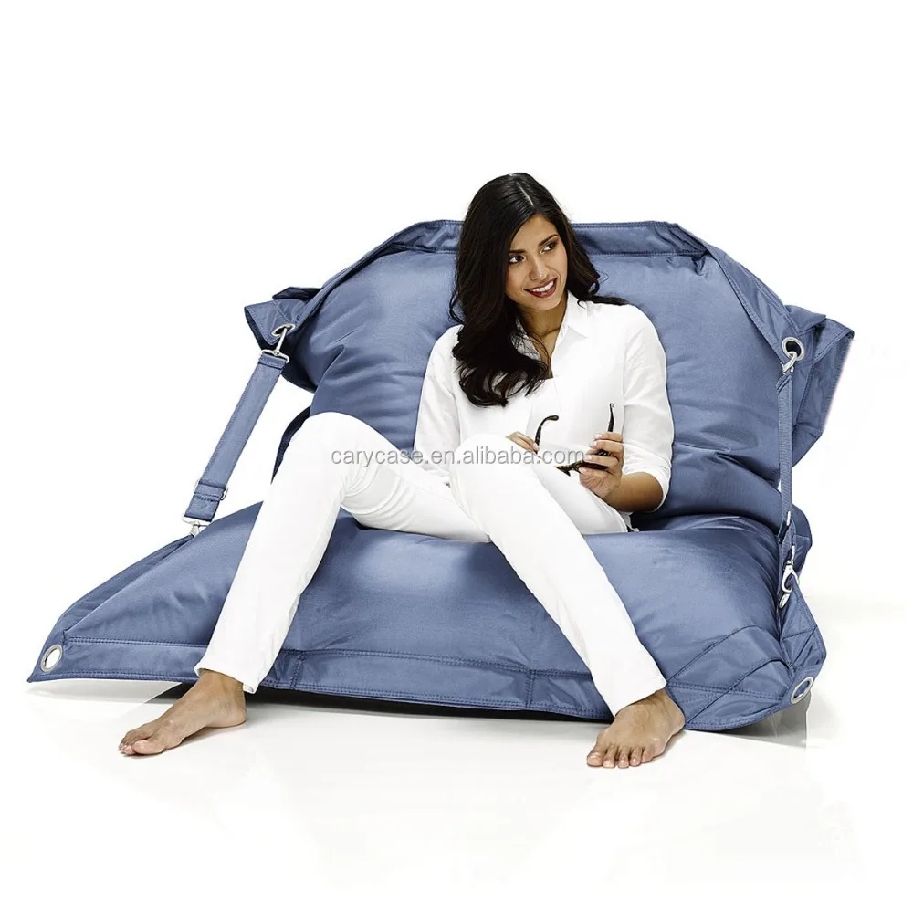 Taupe buggle up relaxing bean bag chair, adults outdoor and indoor beanbag floor cushion