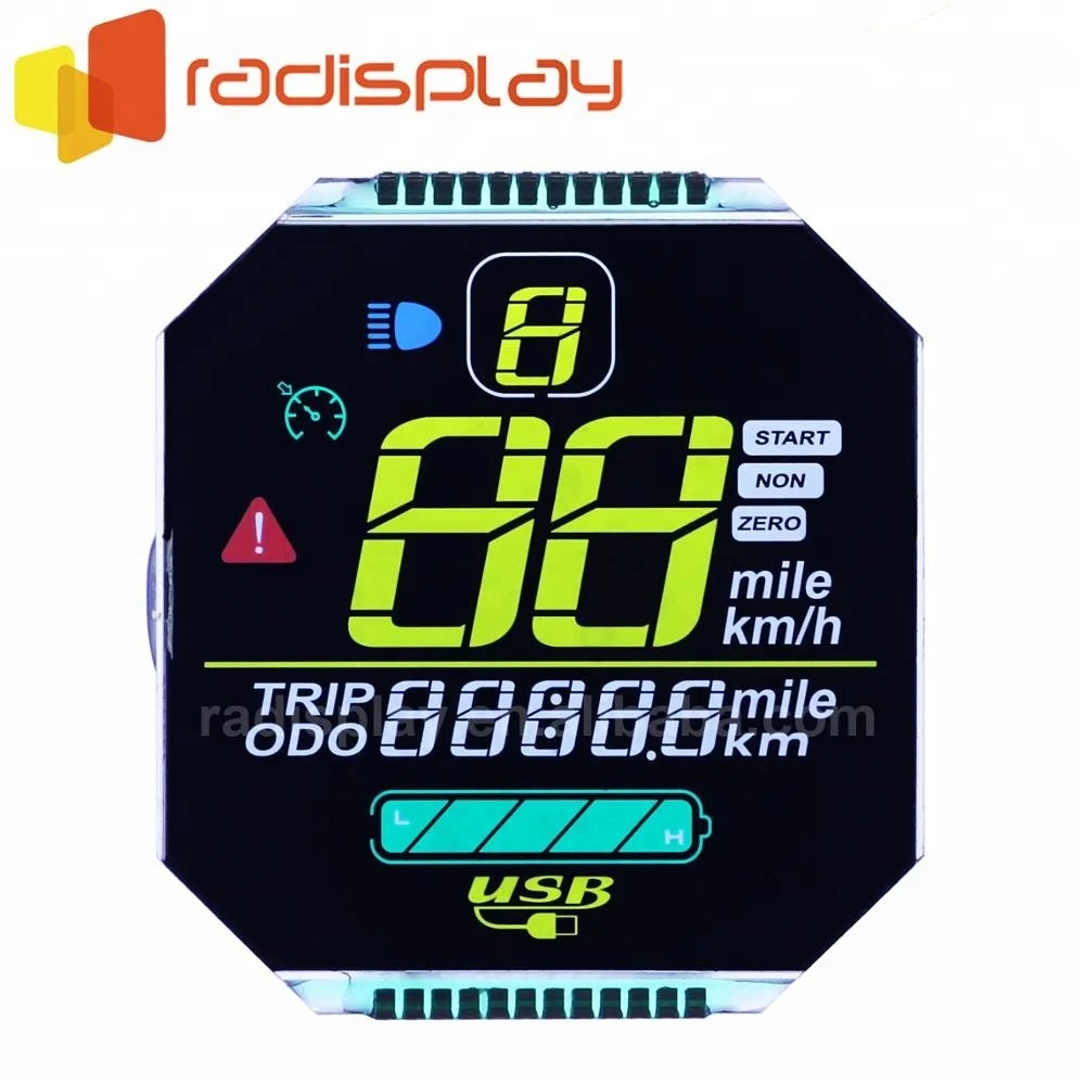 Custom Electric Vehicle Motorcycle Lcd Display For Speedometer